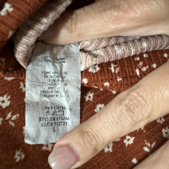 Staccato Floral Shirt with adjustable sides orange Large - Picture 3 of 3